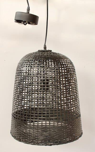 BLACK RATTAN HANGING LIGHT  47X38CM